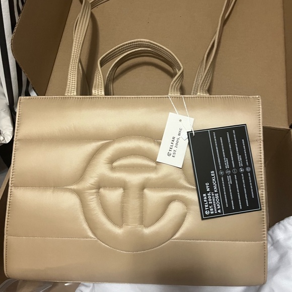 Telfar Shopping Bag Beige Puff Medium